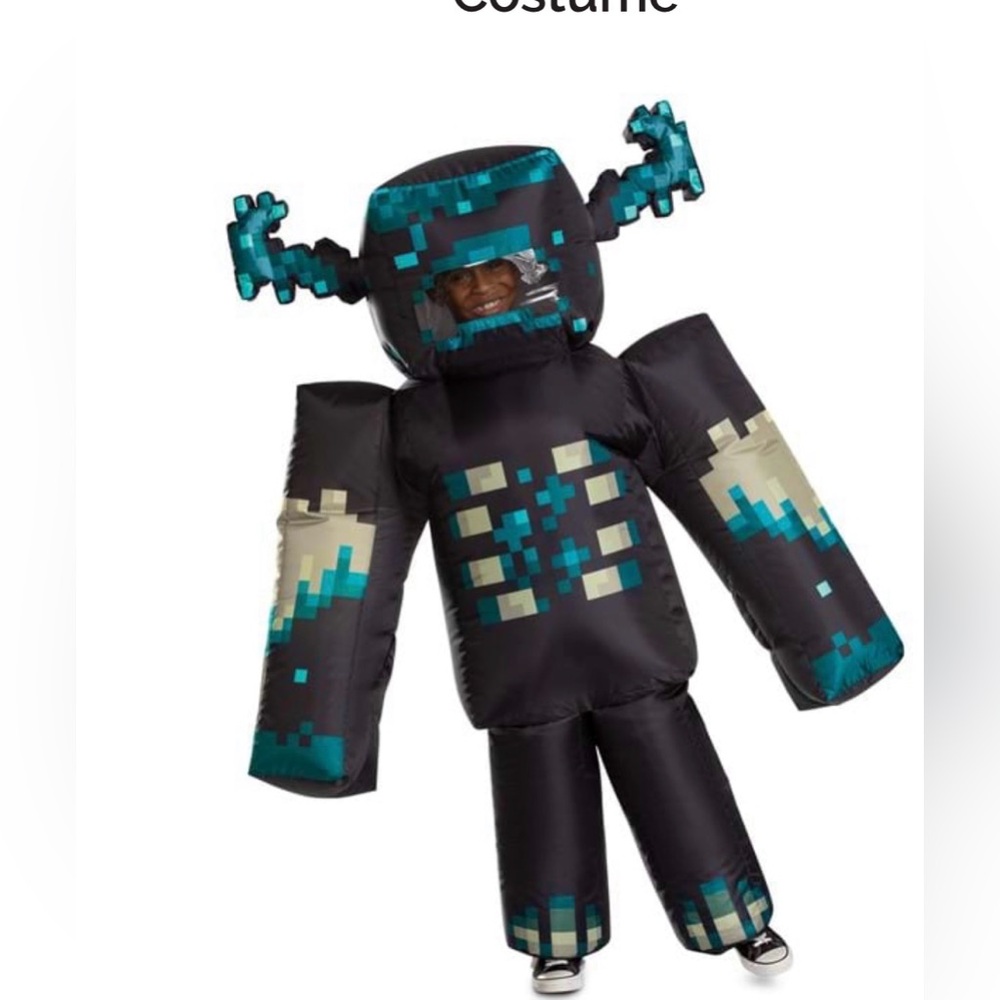 Disguise Minecraft warden inflatable child costume. NWT one size